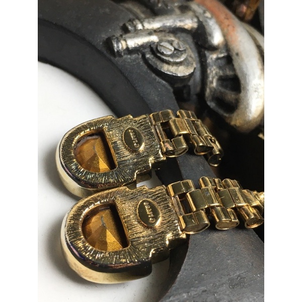 Bông tai xỏ vintage Craft- thiết kế Art Deco đính rhinestone