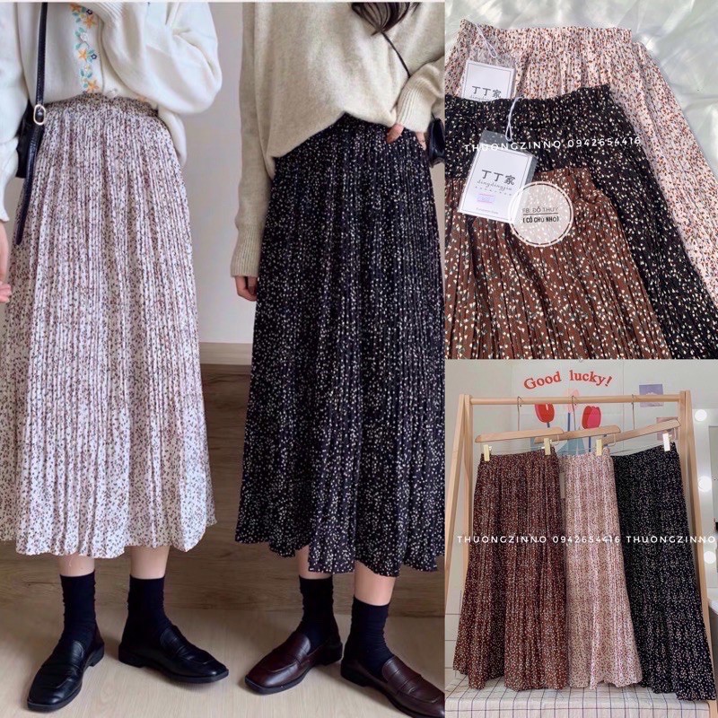 Chân váy hoa nhí/Chân váy hoa vintage chiffon | BigBuy360 - bigbuy360.vn