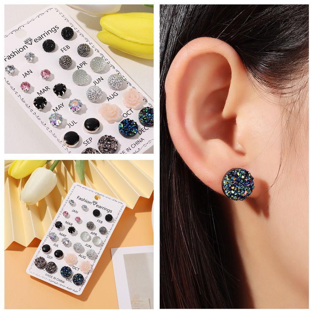 EUTUS 12 Đôi Bông Tai Thời Trang Nữ Tính