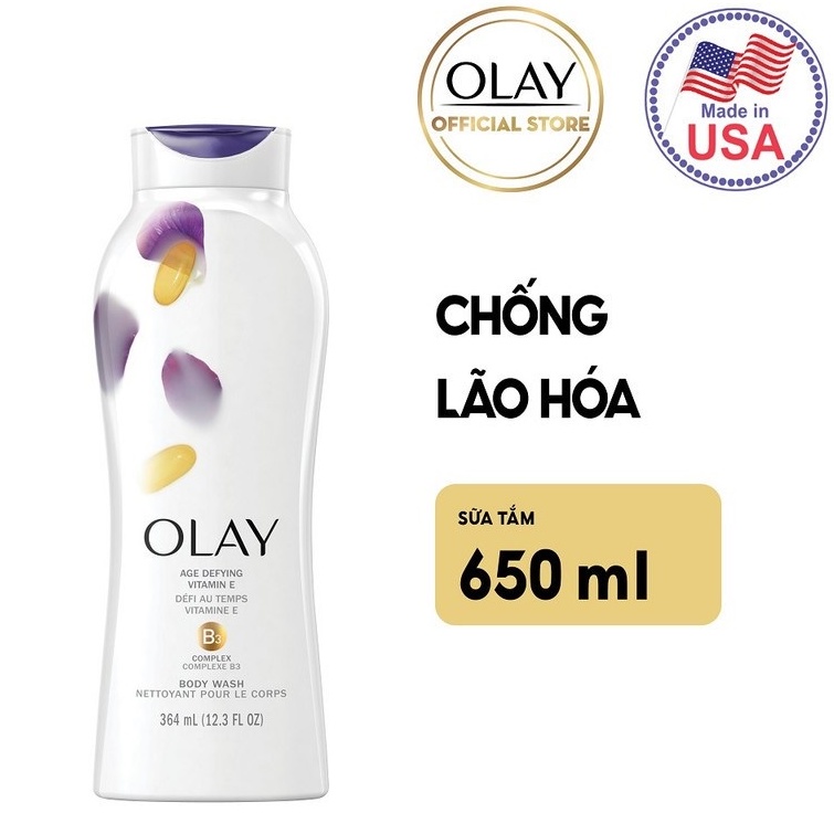 Sữa Tắm Dưỡng Ẩm, Chống Lão Hóa, Hương Thơm Tươi Mát Olay Body Wash 650ml (Hàng nhập khẩu Mỹ)