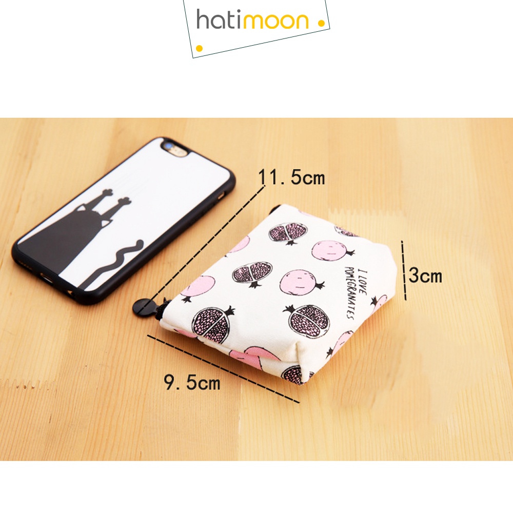 Túi vải đựng băng vệ sinh, túi mini đựng mỹ phẩm, túi mini đựng tiền màu hồng H0033 - giao mẫu ngẫu nhiên