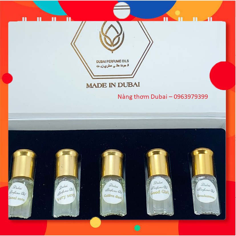 Set  5 lọ tinh dầu nước hoa Dubai chính hãng 3ml dạng lăn | BigBuy360 - bigbuy360.vn
