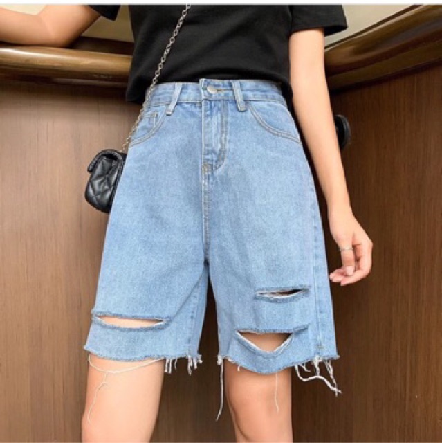 🔅Short Jeans Ngố Rách 3 Line | BigBuy360 - bigbuy360.vn