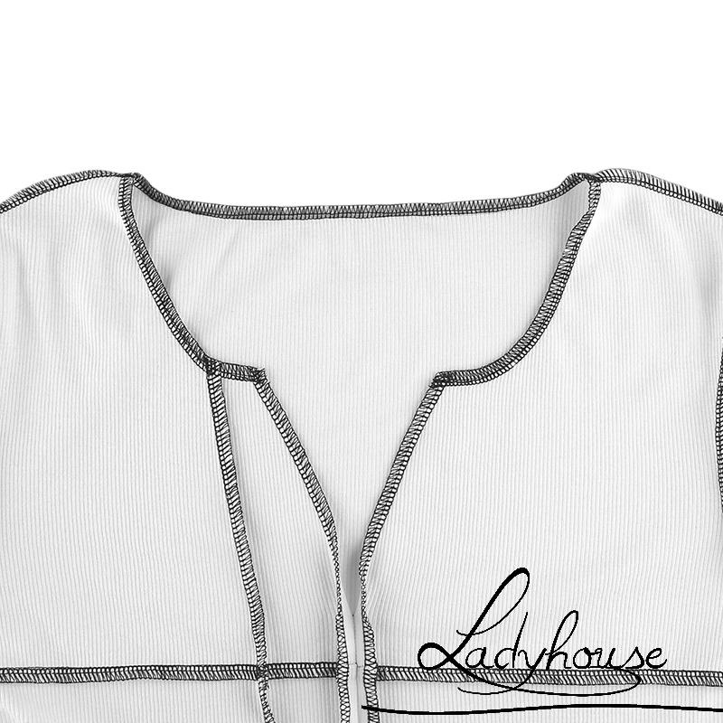 Áo Thun Tay Dài Cổ Chữ V Màu Trơn Thời Trang Dành Cho Nữ