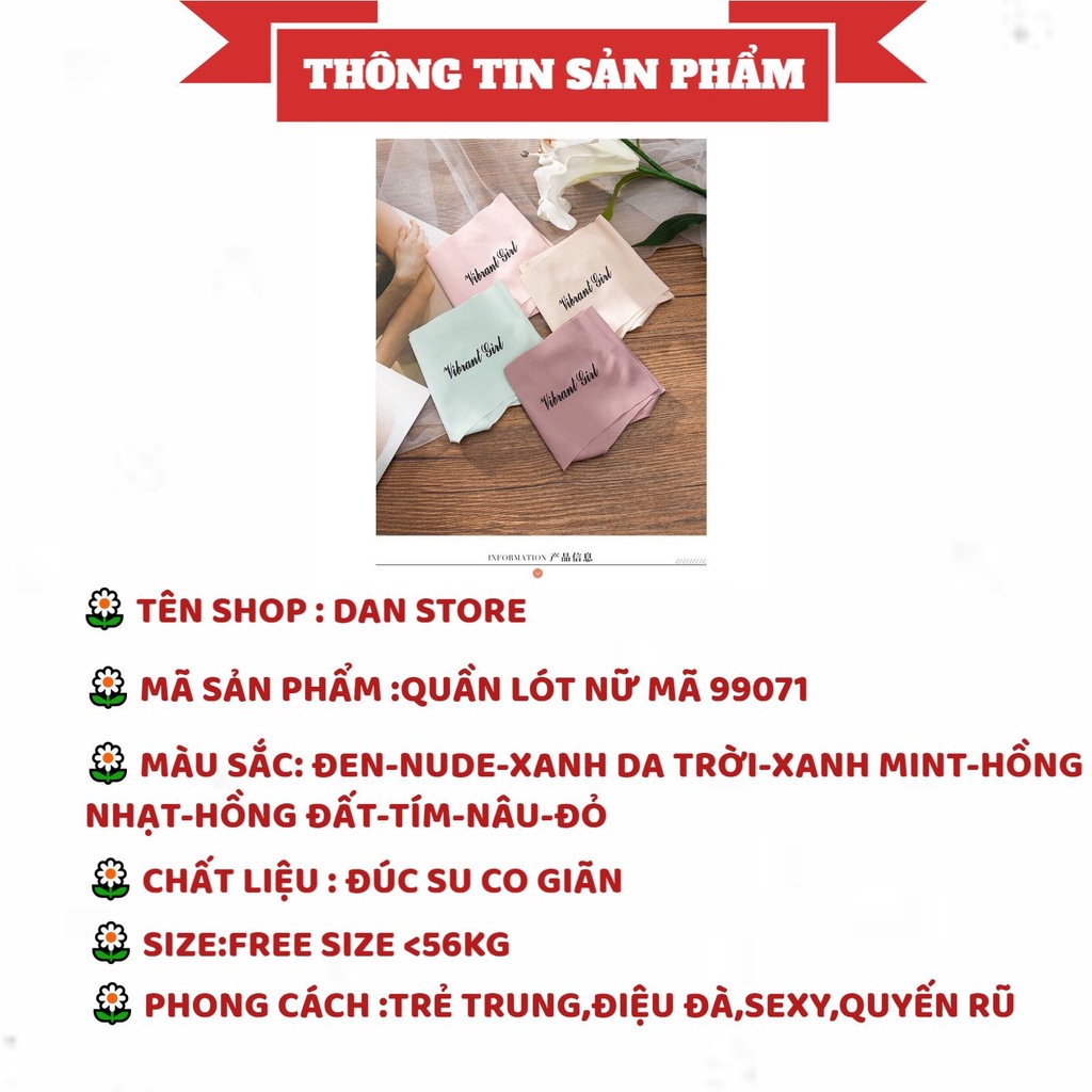 Quần Lót Nữ - Quần Lót Nữ đúc su cạp chữ V không viền may mềm mại mỏng mát DAN STORE MÃ 99071