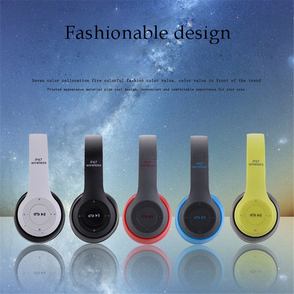 P47 Wireless Headphones Bluetooth 5.0 Headset Music Foldable Stereo Adjustable Earphones With Mic for phone Pc FM TF Card