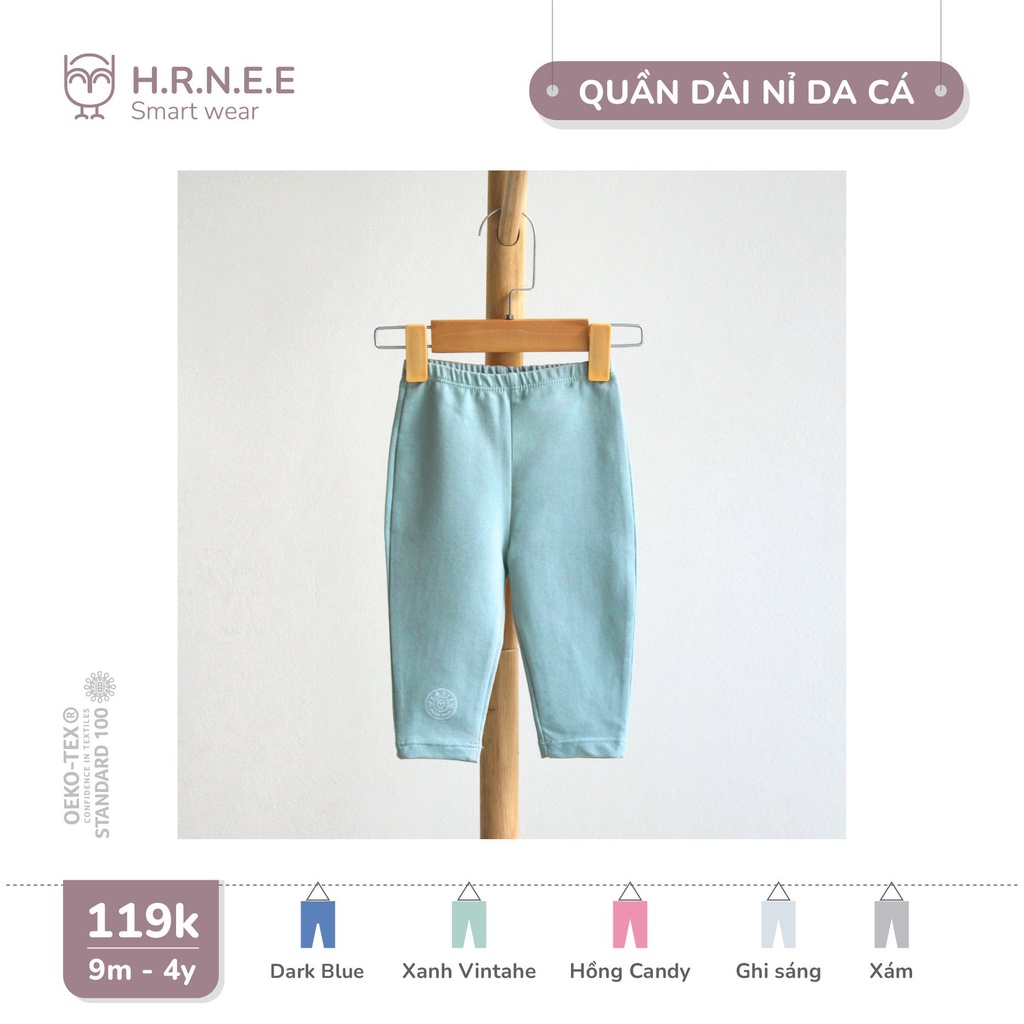 [CHÍNH HÃNG] Quần dài chất liệu nỉ da cá trẻ em Hrnee