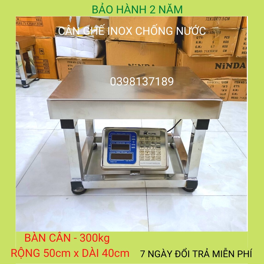 cân ghế điện tử ( 150kg &amp; 300kg ) inox chống nước toàn phần,dùng cho cân các mặt hàng khối lượng lớn ( BH 24 tháng )