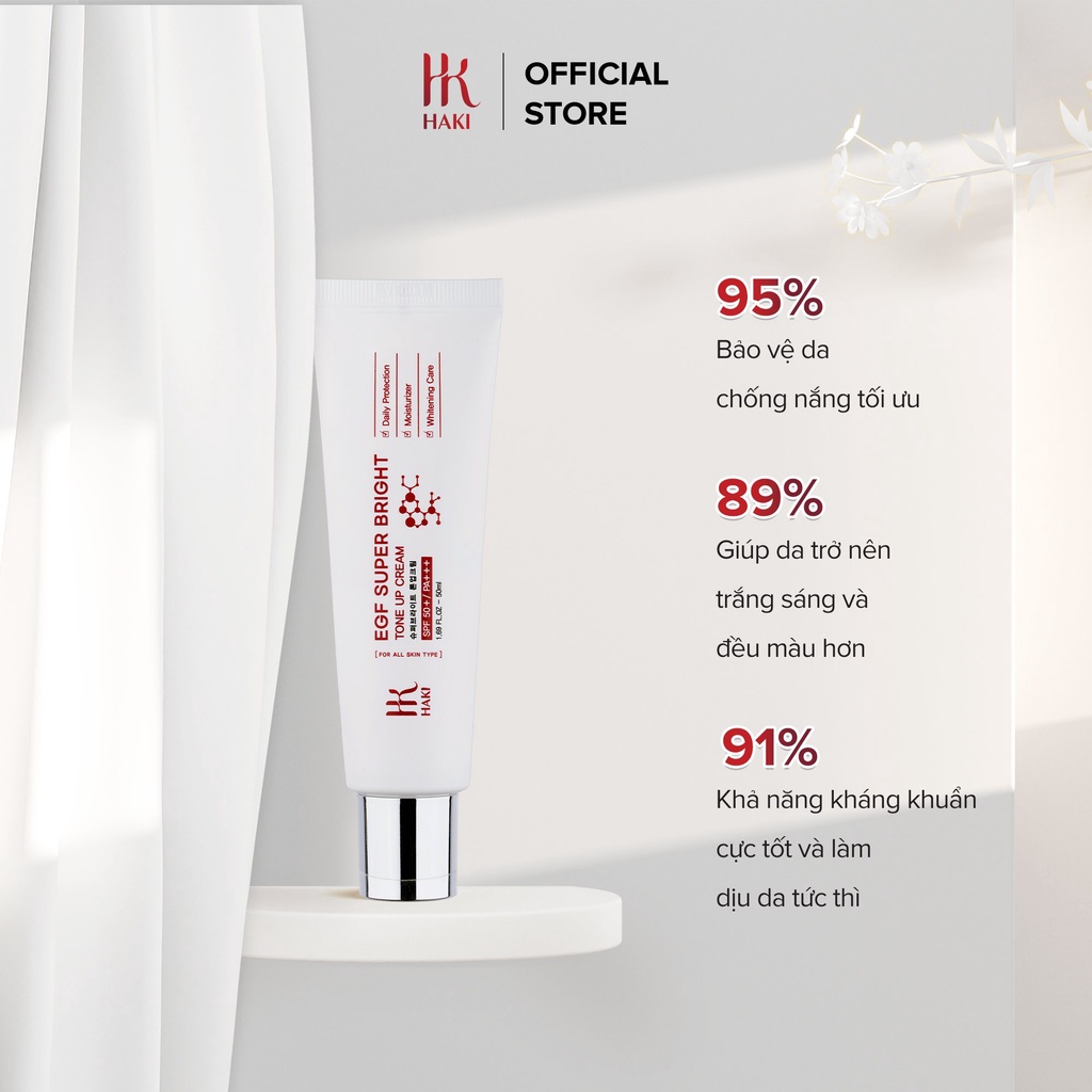 Kem Chống Nắng HAKI EGF Super Bright Tone Up Cream Bật Tông Sáng Da Xuất Sứ Hàn Quốc 50ml