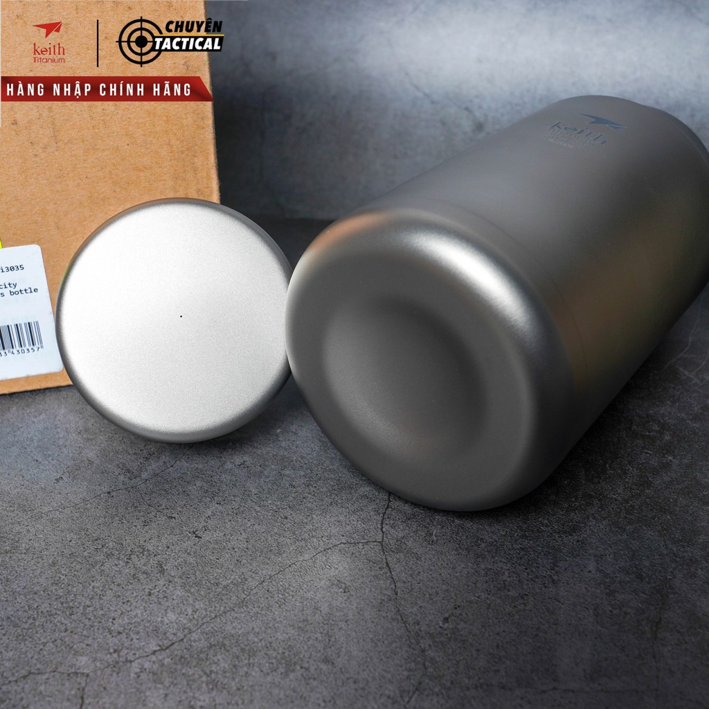Bình Titanium 900ml Công Nghệ Không Ren + Bao Đựng và Dây Đeo Keith Ti3035