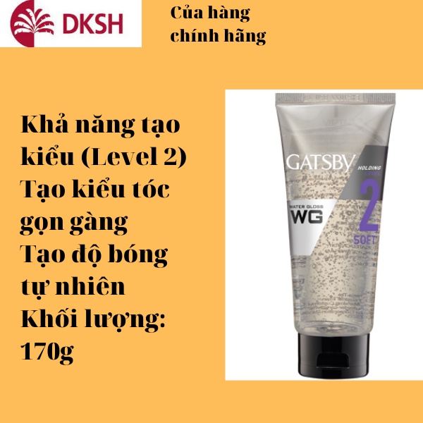 Gel Vuốt Tóc GATSBY Water Gloss GEL giúp cứng tóc, dễ dàng tạo kiểu.