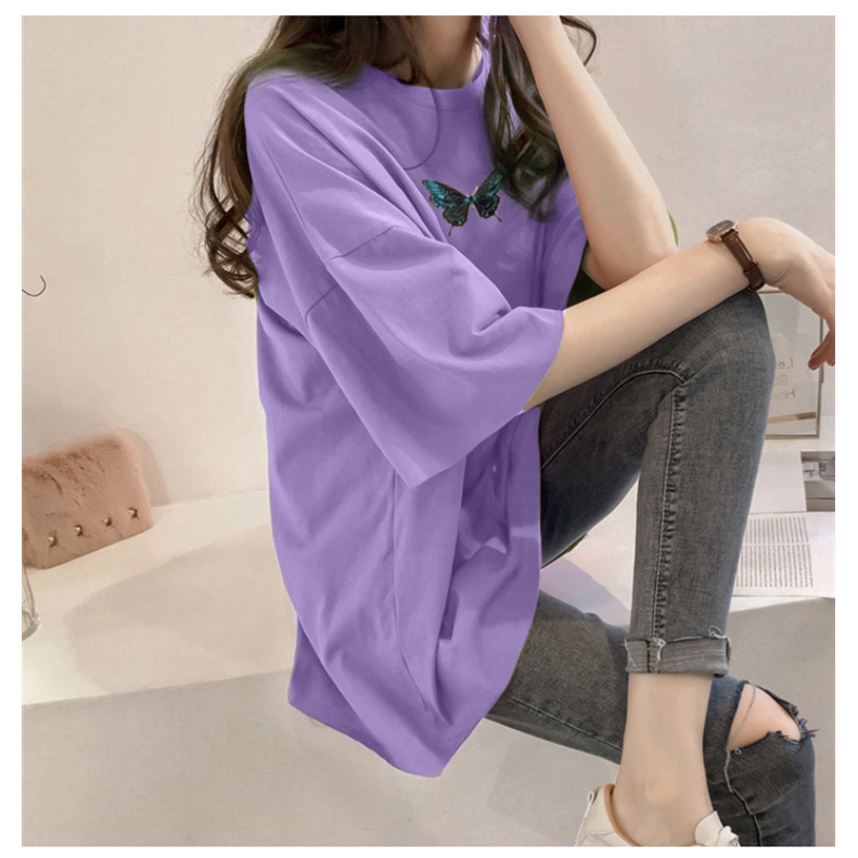 NRVP Áo thun 100% cotton ngắn tay cổ tròn thời trang mùa hè cho nữ