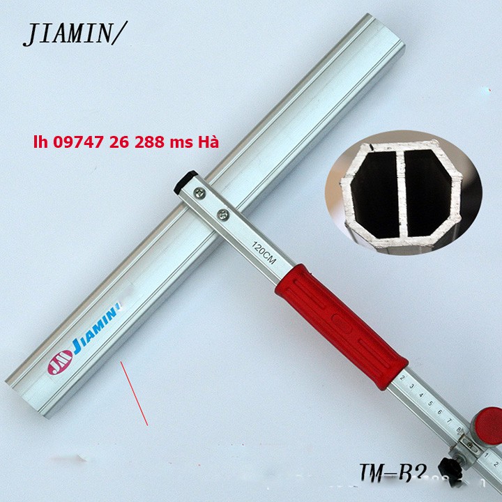 Thước Cắt Kính Chữ T JIAMIN 0.9M Tặng kèm 1 lữa dao