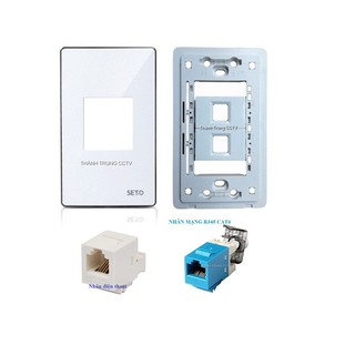 Mặt nạ âm tường 2 cổng (Mạng - thoại -TV) Ổ cắm mạng âm tường