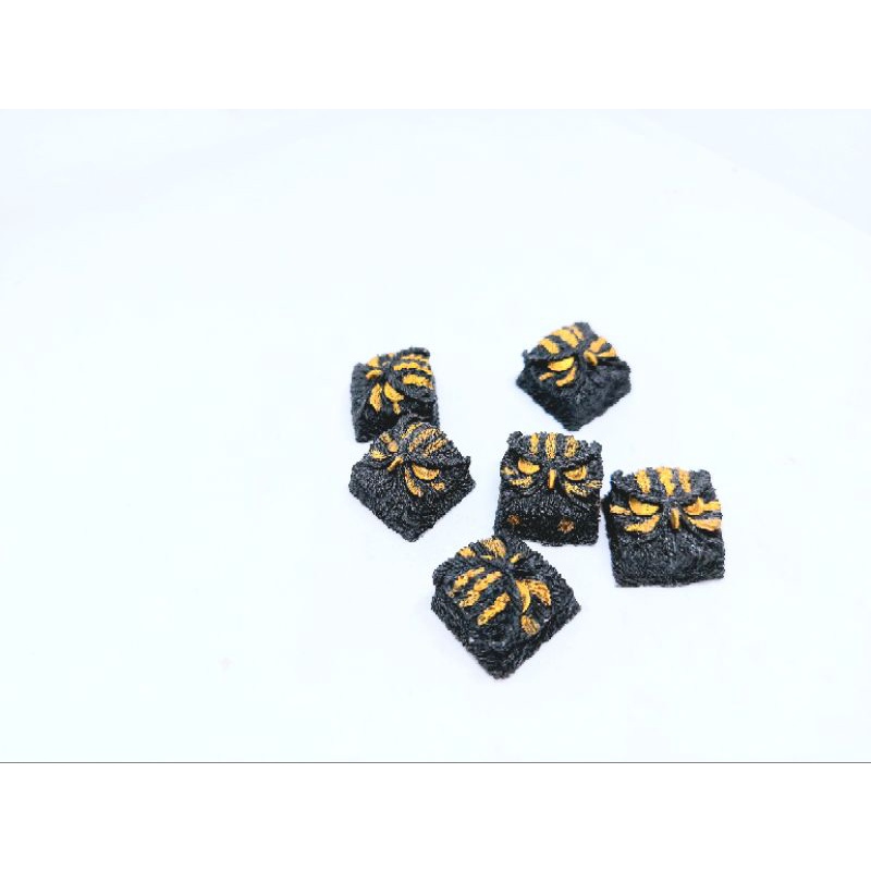 Keycap resin Keypora clone tone đen vàng nhũ trang trí bàn phím cơ gaming