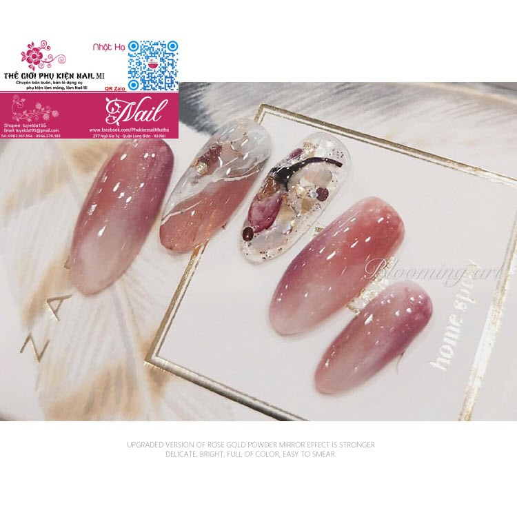 Sét Nhũ Vảy Cá - Nhũ Trang Trí Móng Nail Màu Vàng Óng Ánh - Sét 6 Hũ