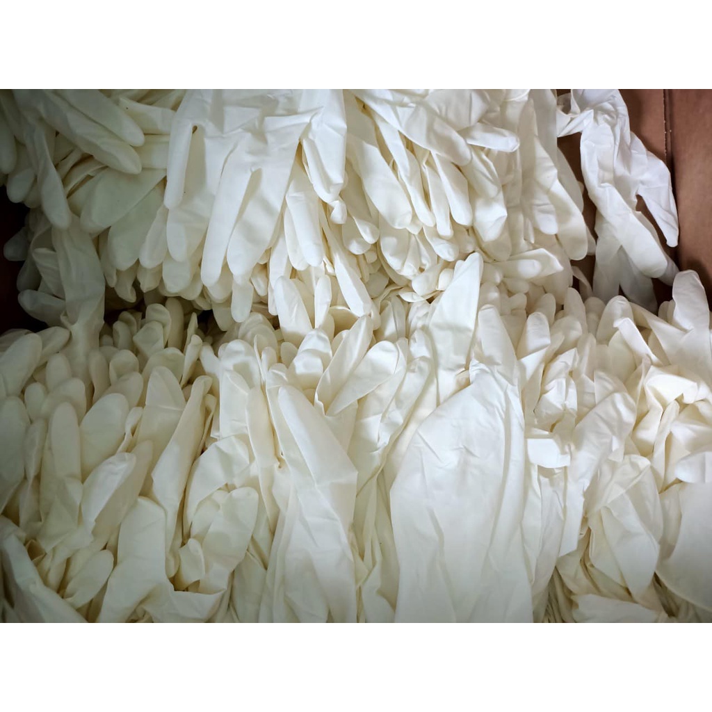 Găng tay latex có bột khám bệnh DHglove size M  và S, màu trắng - thùng 10 hộp, hộp 100 cái