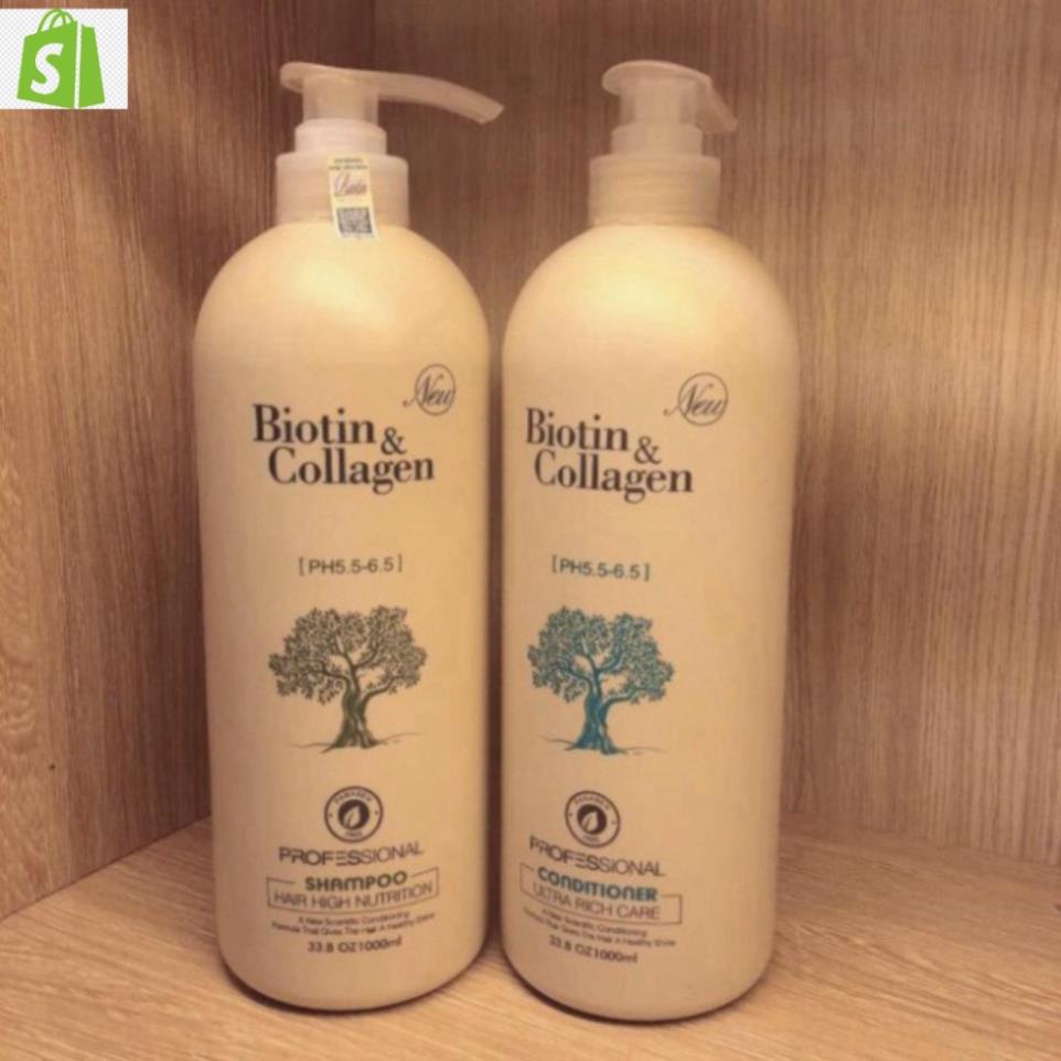 Cặp dầu gội xả Biotin Collagen Trắng 1000ml  - mypham.lavi