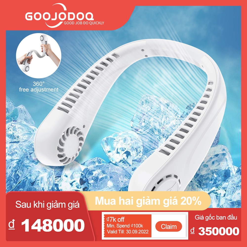 GOOJODOQ Quạt Mini Thể Thao Di Động Đeo Cổ/Cầm Tay Không Cánh Tiện Dụng Cho Bé