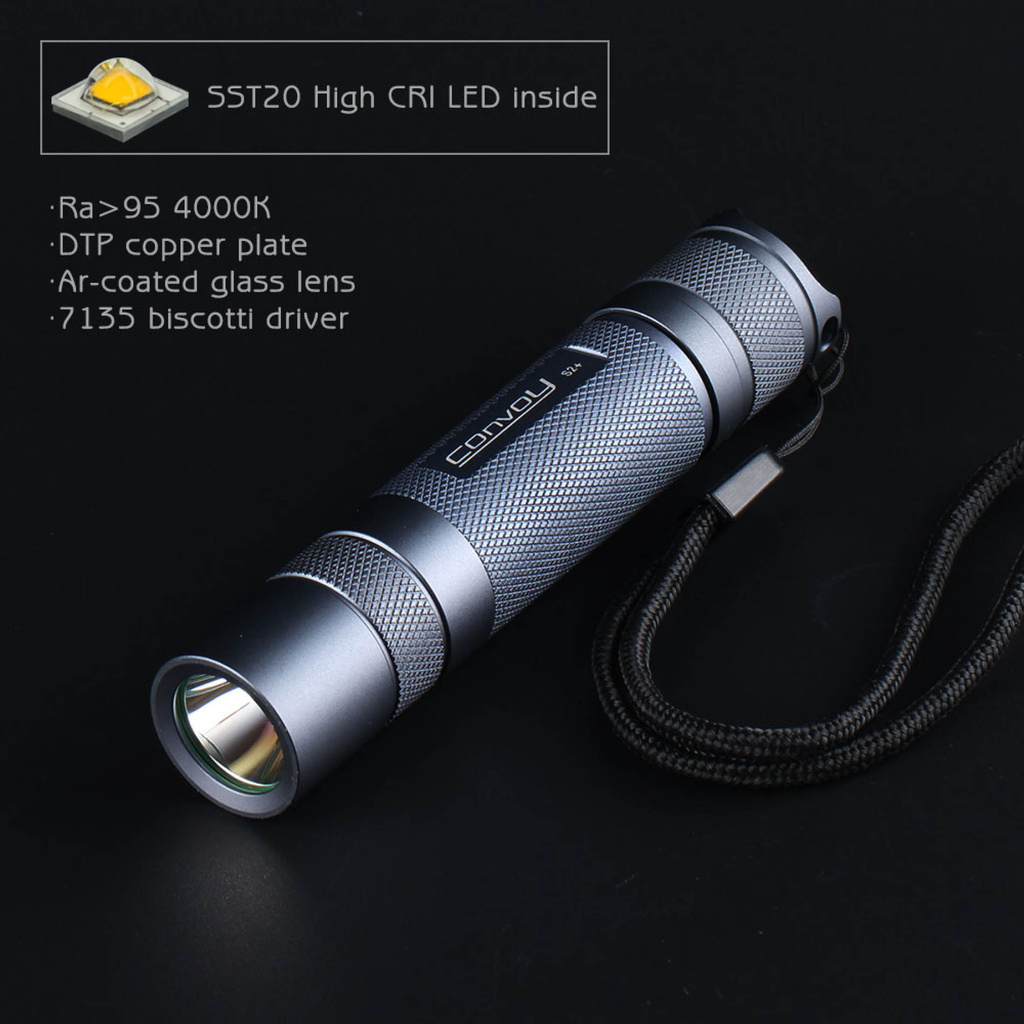 Convoy S2 + SST20 2700K / 5000K / 6500K 7135*8 Firmware 18650 Đèn Pin LED-168