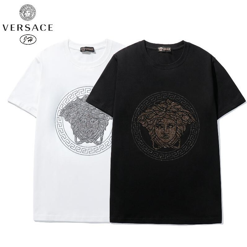 poloman áo Áo Thun Tay Ngắn Vải Cotton In Chữ Versace Thời Trang