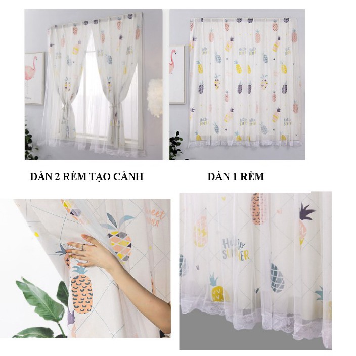 Rèm dán tường ☀️ 𝐅𝐑𝐄𝐄𝐒𝐇𝐈𝐏☀️ Rèm cửa dán 2 lớp không cần khoan đục trang trí decor phòng