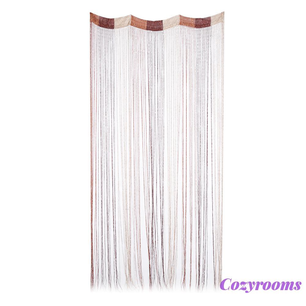 Bạc Flash Line Rèm Sáng bóng Chuỗi Chuỗi Cửa Cửa Bộ chia Purdah Sheer Rèm Valance