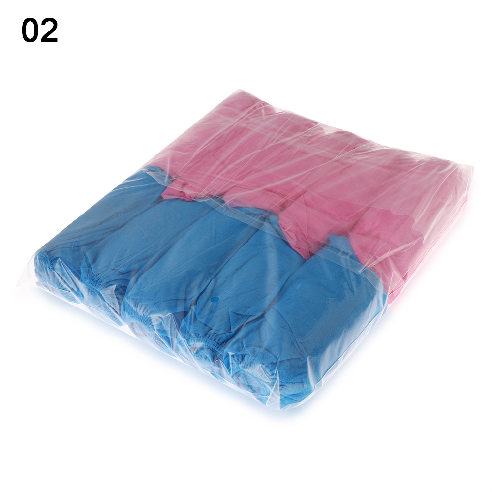 Set 100pcs Bọc Bảo Vệ Giày Bằng Vải Không Dệt Co Giãn Dùng Một Lần