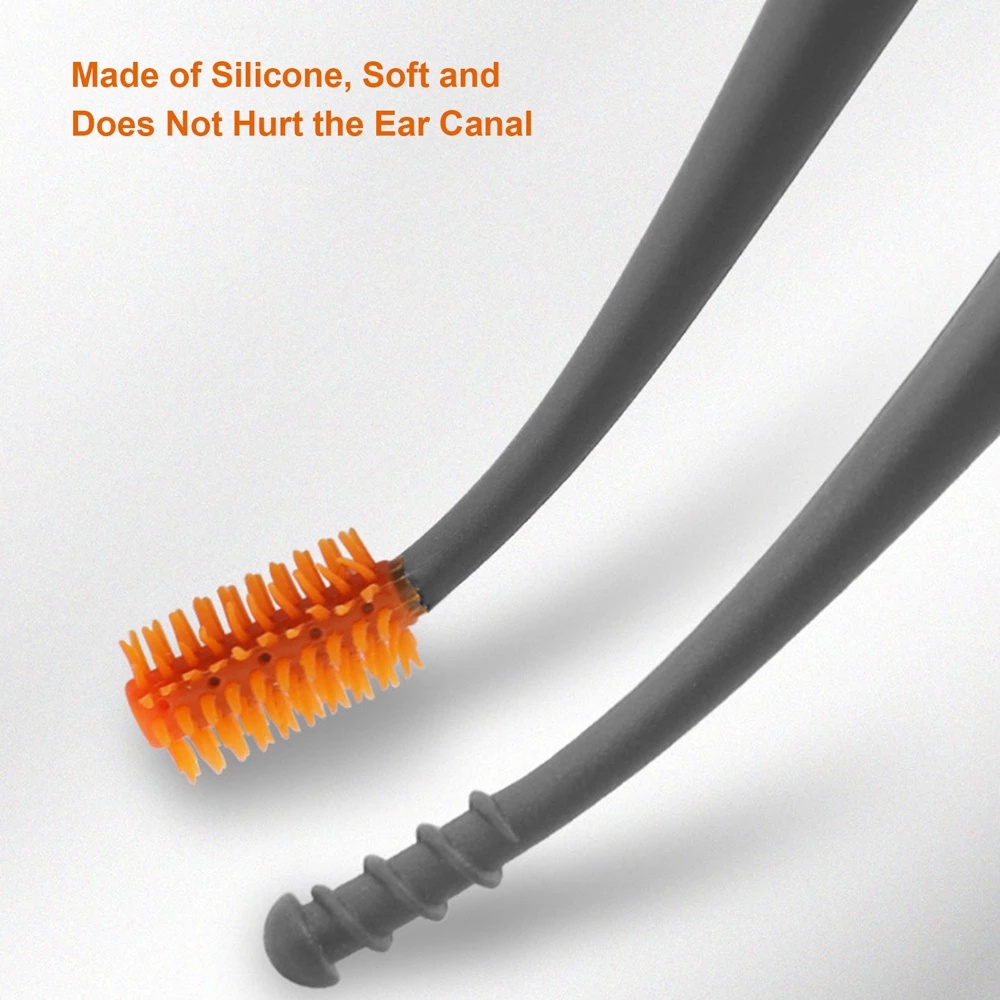 1 Bộ Dụng Cụ Vệ Sinh Tai Hai Đầu Bằng Silicone Làm Sạch Tai Chuyên Nghiệp Cho Nam Và Nữ