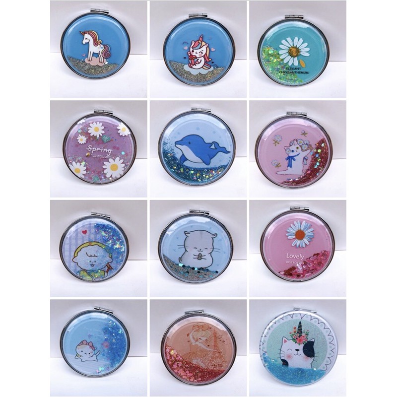 Gương 2 mặt mini kim tuyến siêu xinh . .