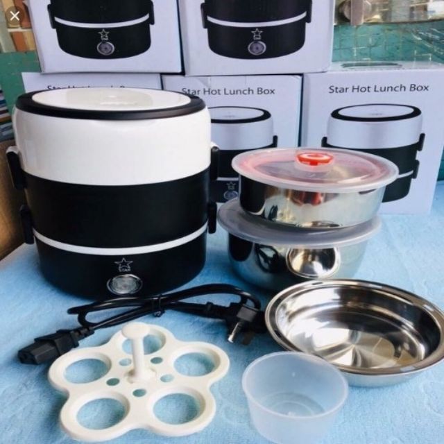 Hộp cơm hâm nóng điện hot lunch star 3 tầng (mới nhất) inox xịn 304 | BigBuy360 - bigbuy360.vn