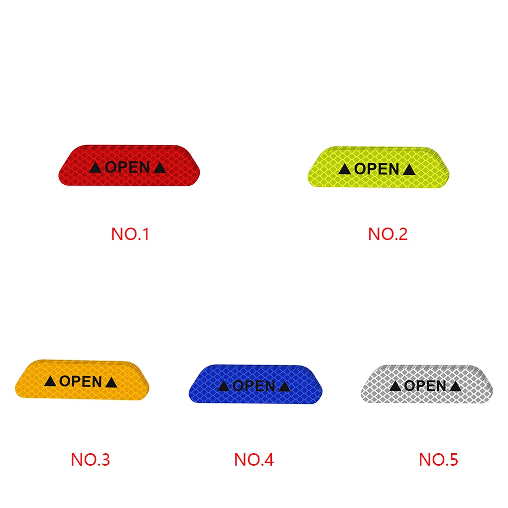 [CHOO] 4PCS/Set Car Door Stickers Warning Mark Reflective Tape Auto Exterior Accessories Open Sign Safety Reflective