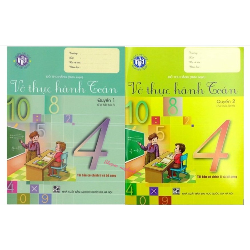Sách - Combo Vở Thực Hành Toán Lớp 4 - Quyển 1 + Quyển 2