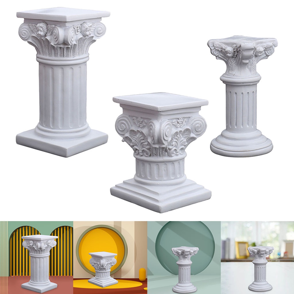 Chân đỡ bằng nhựa resin hình dạng cột trụ trang trí bữa tiệc/phòng khách/nhà cửa phong cách la mã