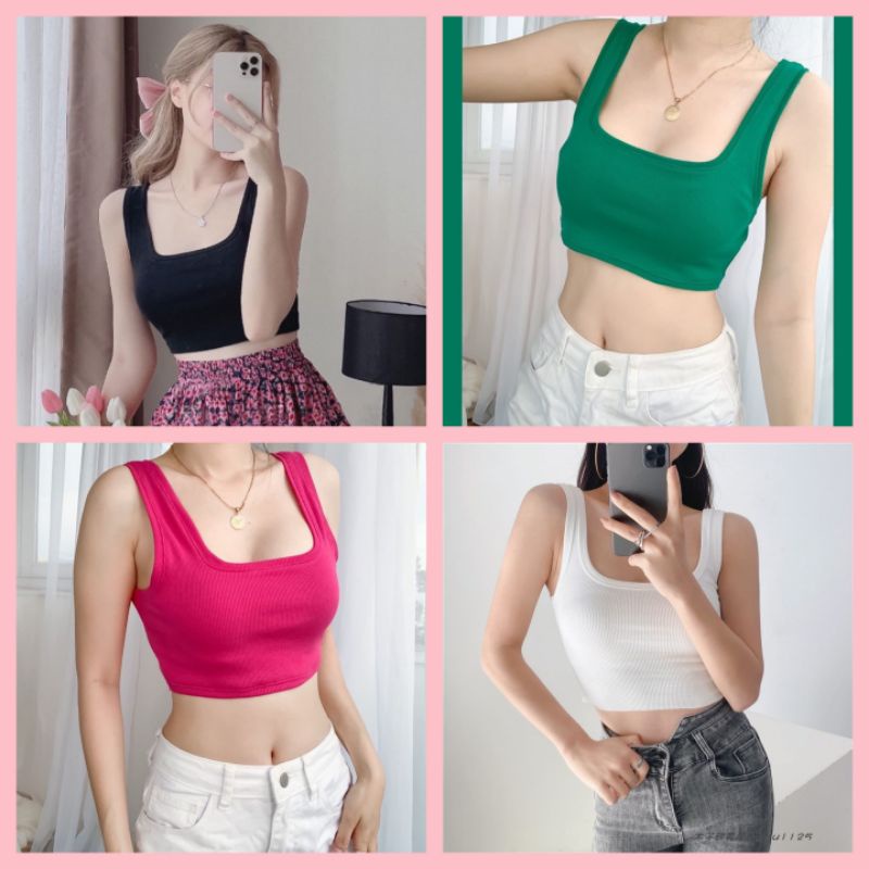 Áo TiCi hai dây thun gân A3 - Nhiều màu hottrend