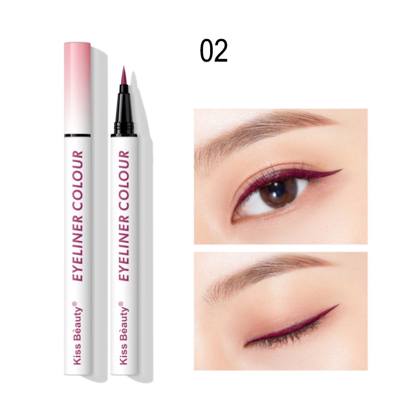 Bút Kẻ Mắt Nước KISS BEAUTY Trang Điểm Mắt Chống Thấm Nước,Chống Thấm Mồ Hôi, Lâu Trôi, Nhiều Màu Lựa Chọn