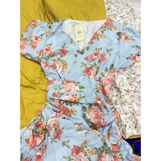 đầm hoa xanh dương