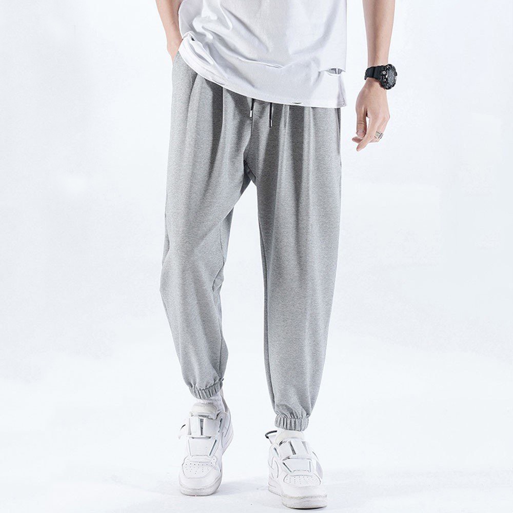 Quần jogger nỉ quần thể thao nam bo chun ống rộng phong cách thể thao