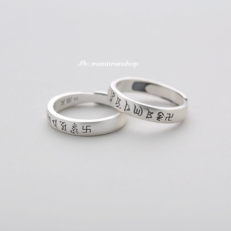 Nhẫn Bạc Om Mani Padme Hum Tây Tạng