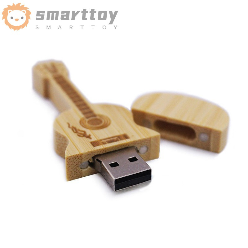 Thẻ Nhớ Usb 8 / 16 / 32 / 64gb Vỏ Gỗ Tre Hình Đàn Ghi Ta