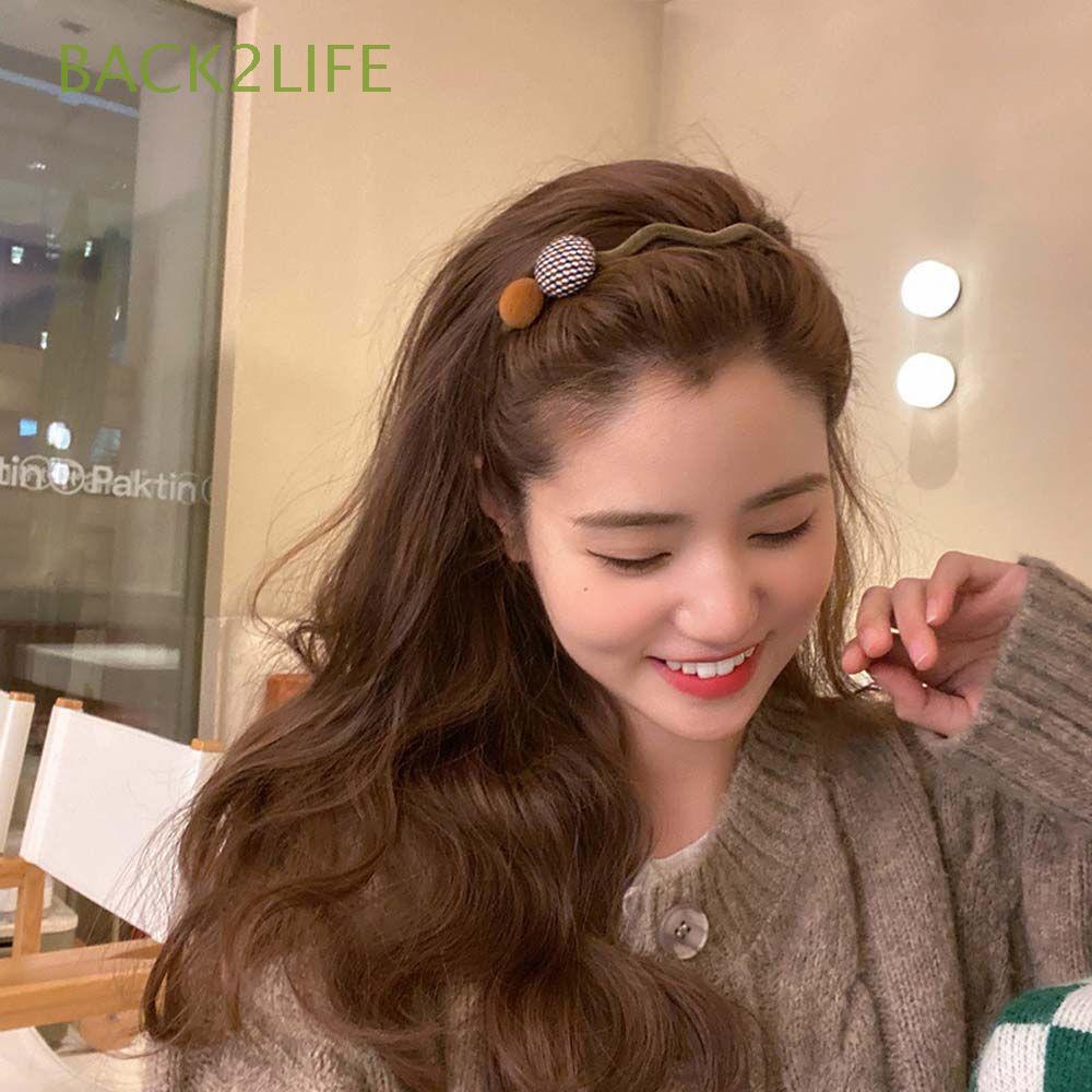 Băng đô cài tóc đính bóng lông phong cách Hàn Quốc thanh lịch cho nữ 2LIFE