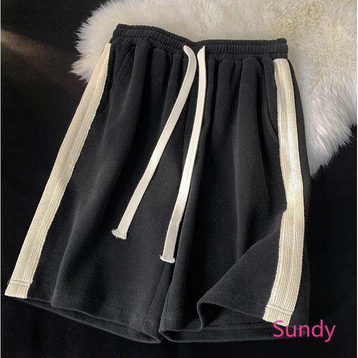 Quần ngắn ống rộng Phối Dây Rút Cá Tính Theo Phong Cách Hàn Quốc