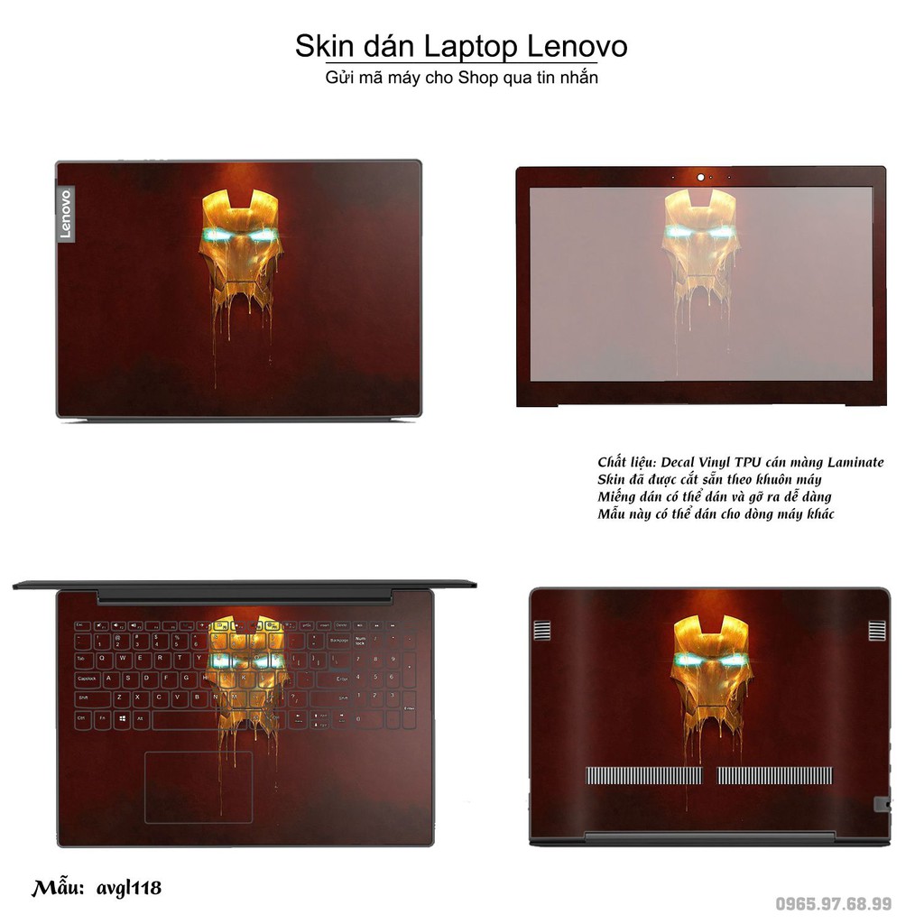 Skin dán Laptop Lenovo in hình Avenger _nhiều mẫu 3 (inbox mã máy cho Shop)