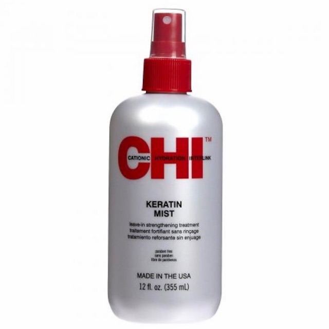 Xịt dưỡng ẩm CHI KERATIN MIST LEAVE IN STRANGTHENING 355ml