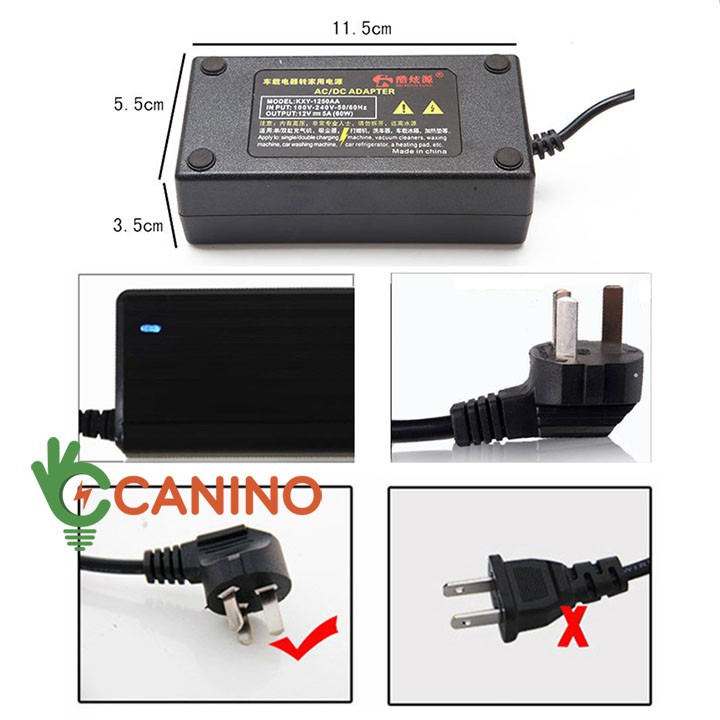 [ GÍA HỦY DIỆT ] Adapter đổi nguồn từ 220VAC sang 12VDC-5A-60W cắm tẩu châm thuốc ô tô