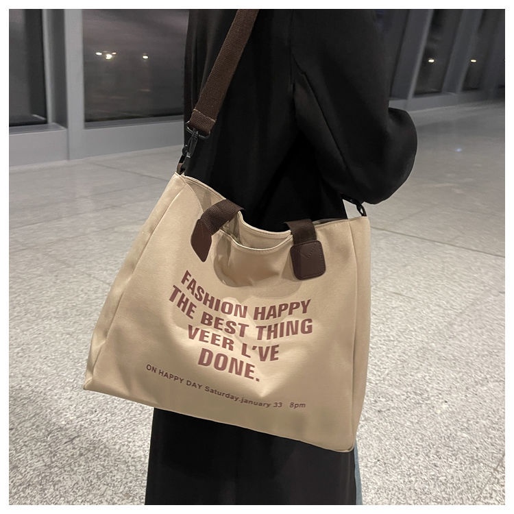 Túi Xách Canvas Cỡ Lớn Thời Trang Retro Cho Nữ