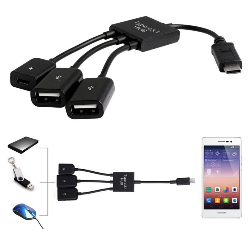 Dây Cáp Chuyển Đổi 3 Trong 1 Usb 3.1 Type-C Sang Micro Usb 2.0 | BigBuy360 - bigbuy360.vn