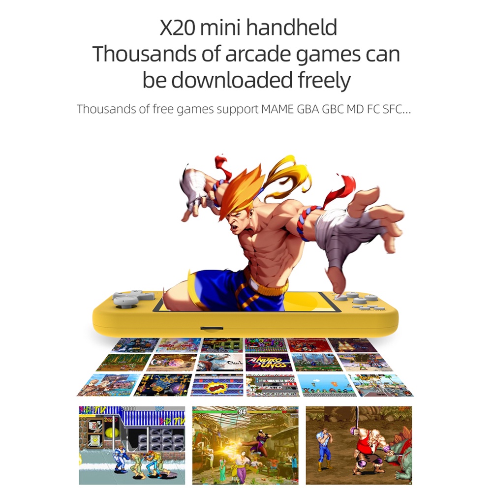 Máy Chơi Game Cầm Tay X20 Mini 4.3 inch PSP Với Màn Hình IPS 8G 3500   trò thẻ nhớ Pin 2500mAh