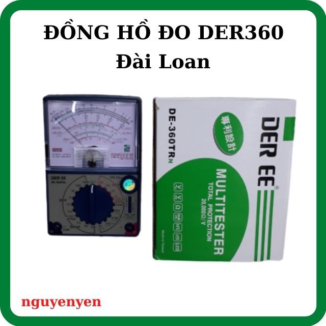 Đồng Hồ Đo VOM Đa Năng Vạn Năng DER EE 360 Đài Loan, Chuyên Nghiệp - Độ Chính Xác Cao - Kim Đầm