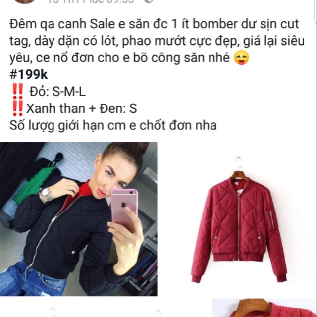 Áo Bomber đỏ